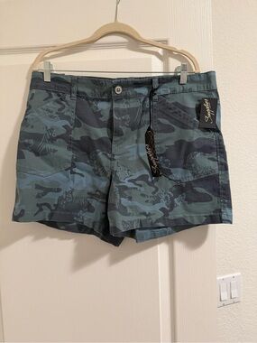 Supplies Smokey Spruce Camo Shorts in Blue-Green